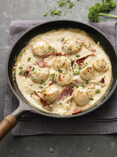 creamy scallops with bacon