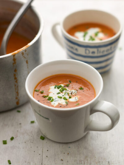 tomato soup in mug