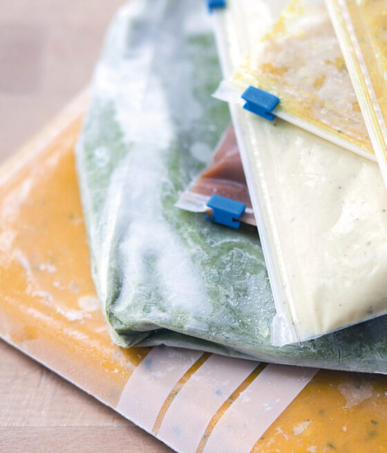 sealed bags ready to freeze