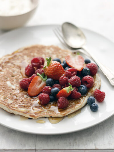 fluffy fruit pancakes