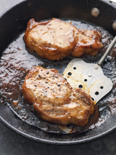 sticky pork steaks coleslaw