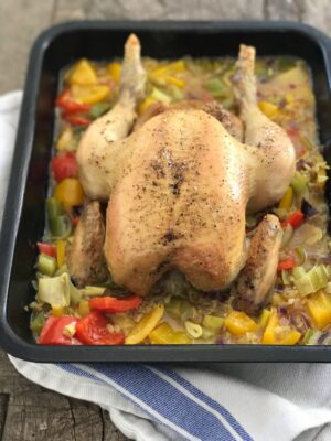 roast chicken with savoury rice