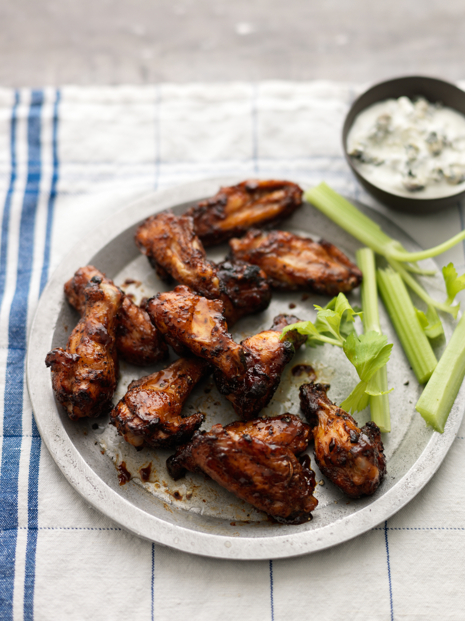 Buffalo Wings with Blue Cheese Dip - Justine Pattison